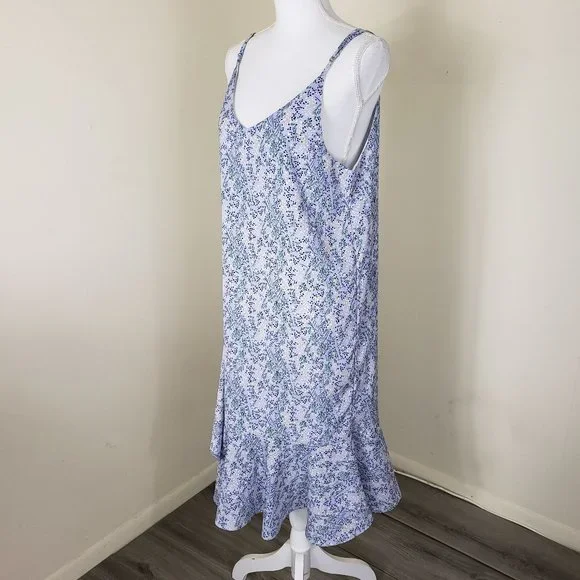 July Morning Floral Ruffle Midi Dress Violet Size Small - Picture 8 of 12